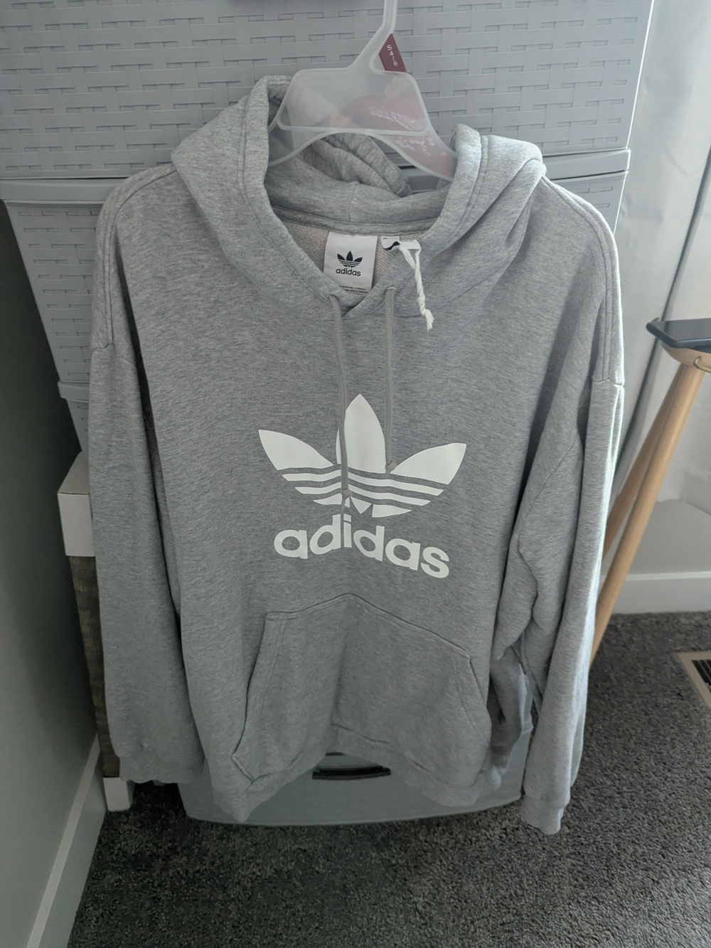 adidas Men’s Trefoil Hoodie Sweatshirt - Gray
